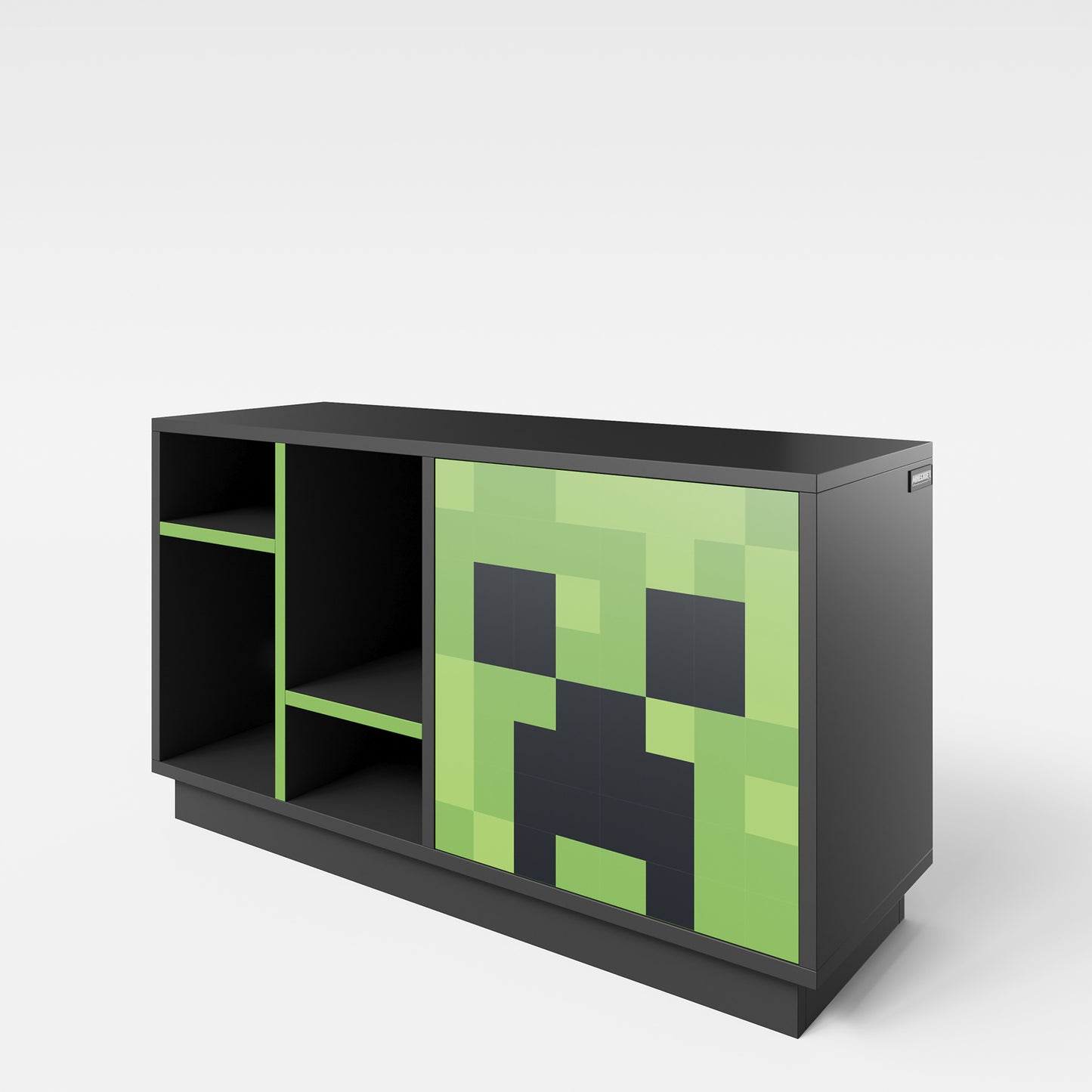 MINECRAFT - TV-Möbel, Lowboard, Konsolen-Regal, Gaming Möbel mit dunklem Design und Beleuchtung