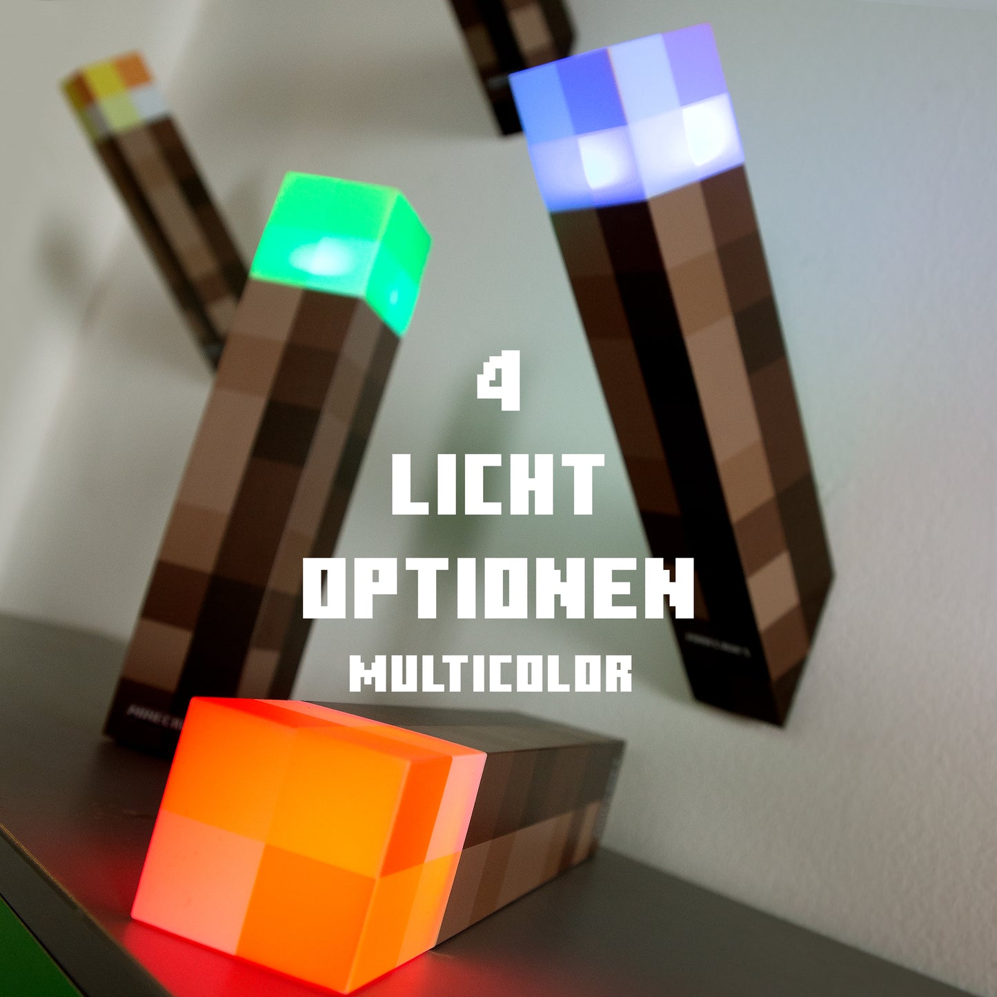 MINECRAFT - LED-Fackel, Torch, Nachtlicht, Wandlampe, dekorative Lichter im Minecraft Design