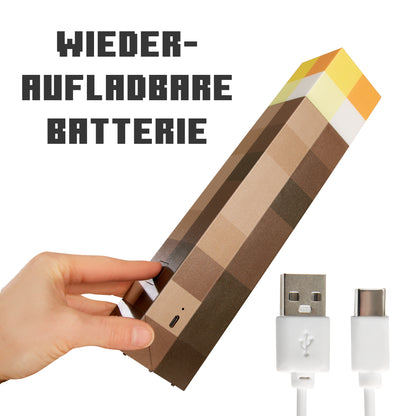 MINECRAFT - LED-Fackel, Torch, Nachtlicht, Wandlampe, dekorative Lichter im Minecraft Design