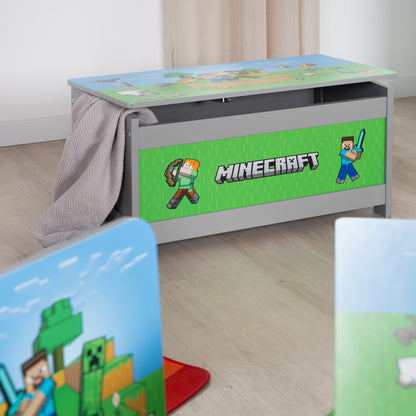 MINECRAFT - Sitzbank, Truhe mit Stauraum, Kindermöbel mit buntem Design