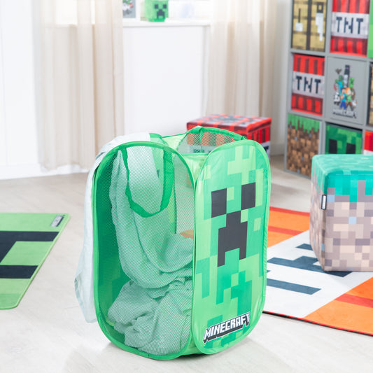 MINECRAFT - Wäschebox, Wäschesack, Korb, Aufbewahrung im Creeper Design