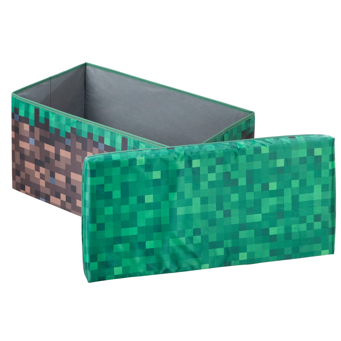 MINECRAFT - Sitz- und Aufbewahrungsboxen, Sitzhocker mit Stauraum, Grasblock Design