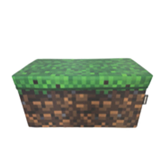 MINECRAFT - Sitz- und Aufbewahrungsboxen, Sitzhocker mit Stauraum, Grasblock Design