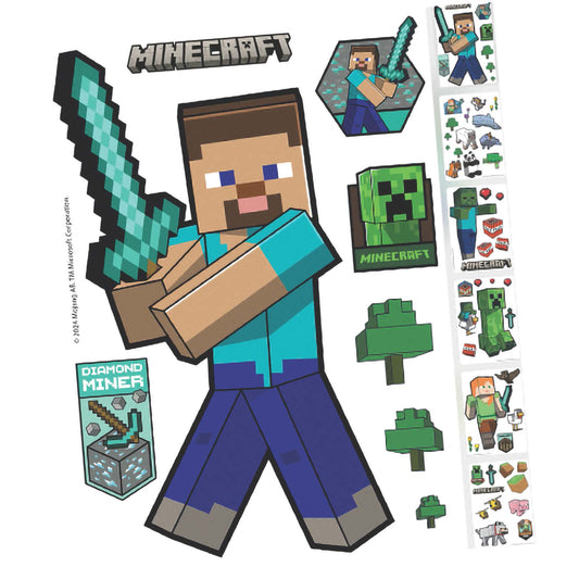 MINECRAFT -  Sticker, Wandtattoos, selbstklebende Wandbilder in diversen Minecraft Charaktere