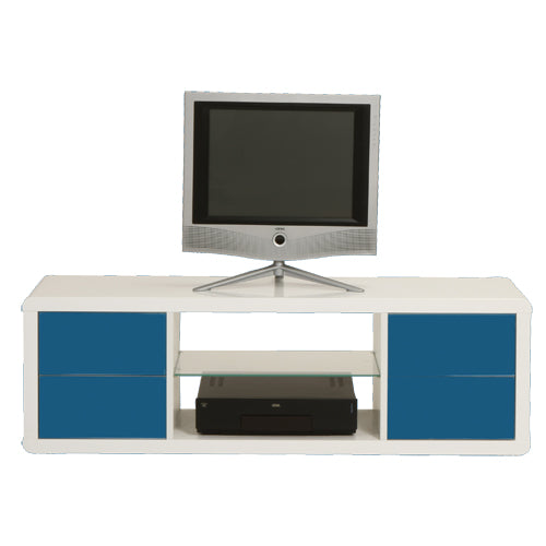TV-Möbel, modernes einrichten-24 hochglanz Design, Lowboard, – Regal, weiss