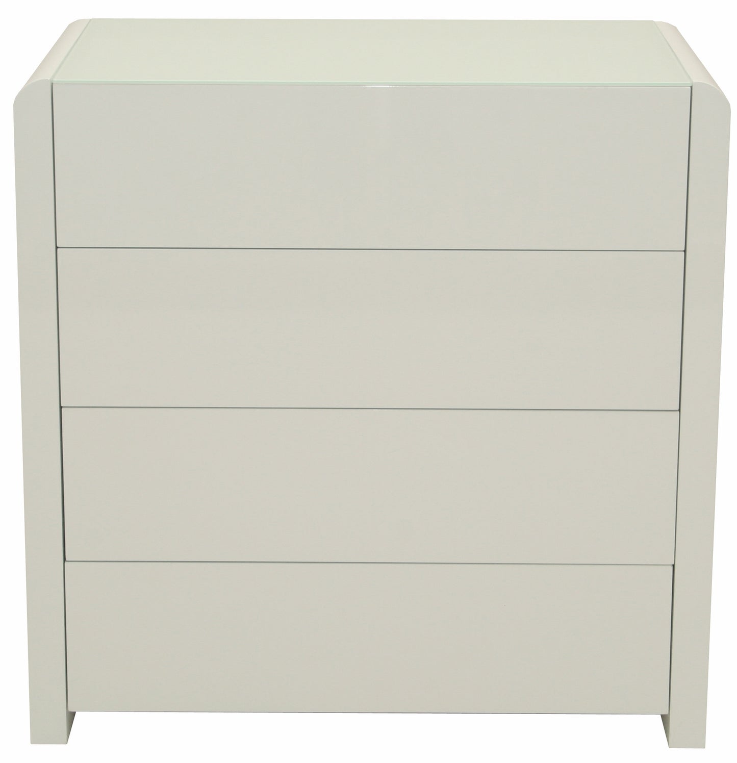 Atlanta - Kommode, Stauraummöbel, Sideboard mit 4 Schubladen, Glaskomponenten, weiss hochglanz - einrichten-24, Kommoden & Sideboards 