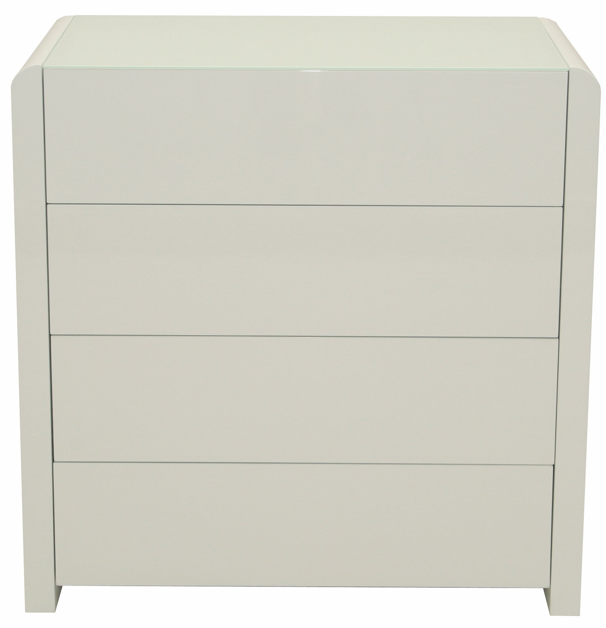 Atlanta - Kommode, Stauraummöbel, Sideboard mit 4 Schubladen, Glaskomponenten, weiss hochglanz - einrichten-24, Kommoden & Sideboards 