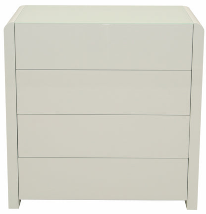 Atlanta - Kommode, Stauraummöbel, Sideboard mit 4 Schubladen, Glaskomponenten, weiss hochglanz - einrichten-24, Kommoden & Sideboards 