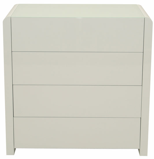 Atlanta - Kommode, Stauraummöbel, Sideboard mit 4 Schubladen, Glaskomponenten, weiss hochglanz - einrichten-24, Kommoden & Sideboards 