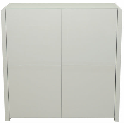 Atlanta - Highboard, Kommode, Stauraummöbel mit 4 Türen, Glaskomponenten, weiss hochglanz - einrichten-24, Kommoden & Sideboards 