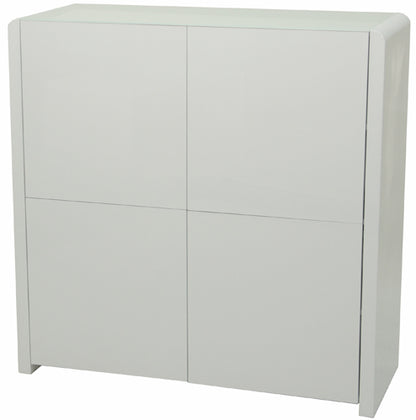 Atlanta - Highboard, Kommode, Stauraummöbel mit 4 Türen, Glaskomponenten, weiss hochglanz - einrichten-24, Kommoden & Sideboards 