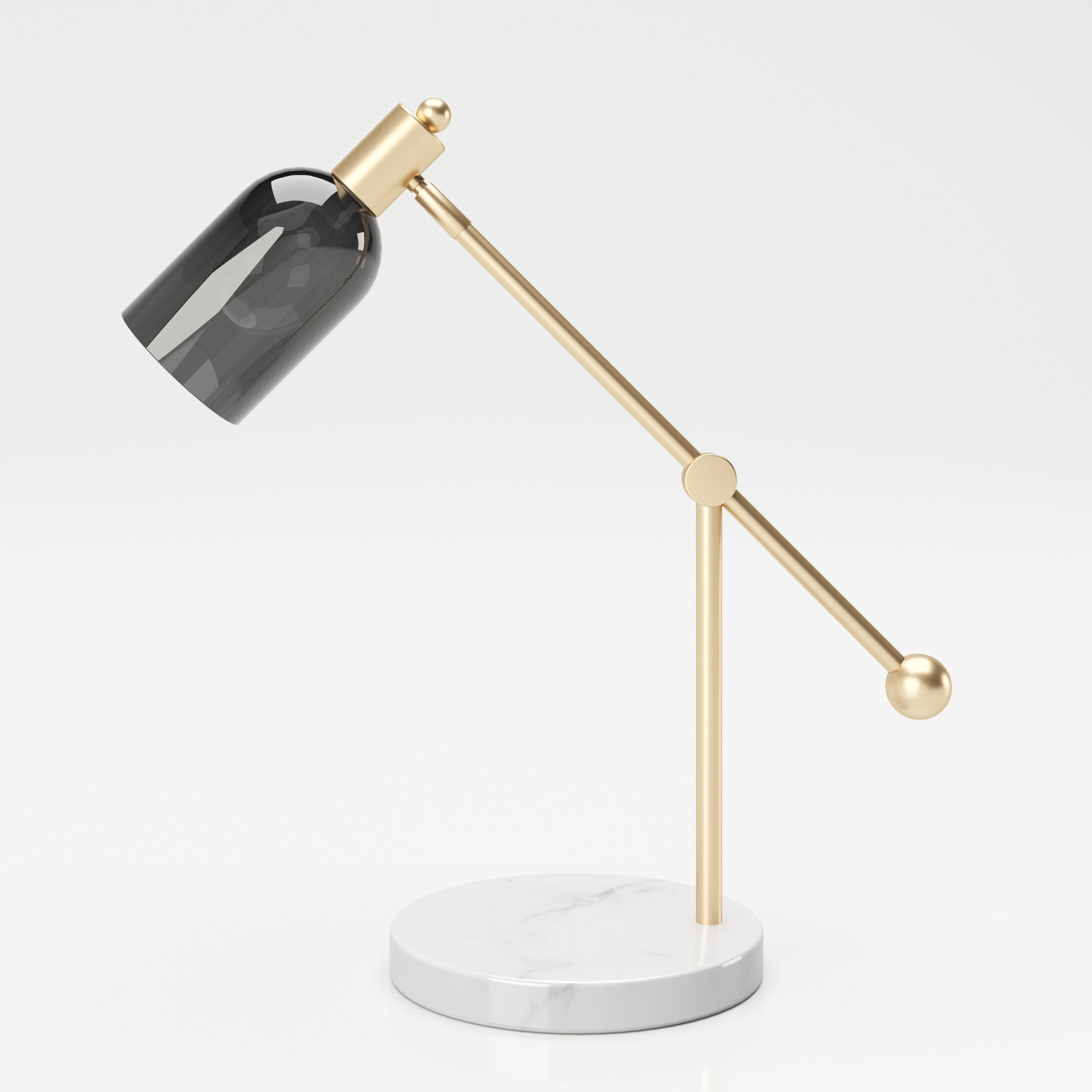 PLAYBOY DESIGNER LAMPE, grauer Glasschirm mit Marmorfuss, Retro-Design einrichten-24 –