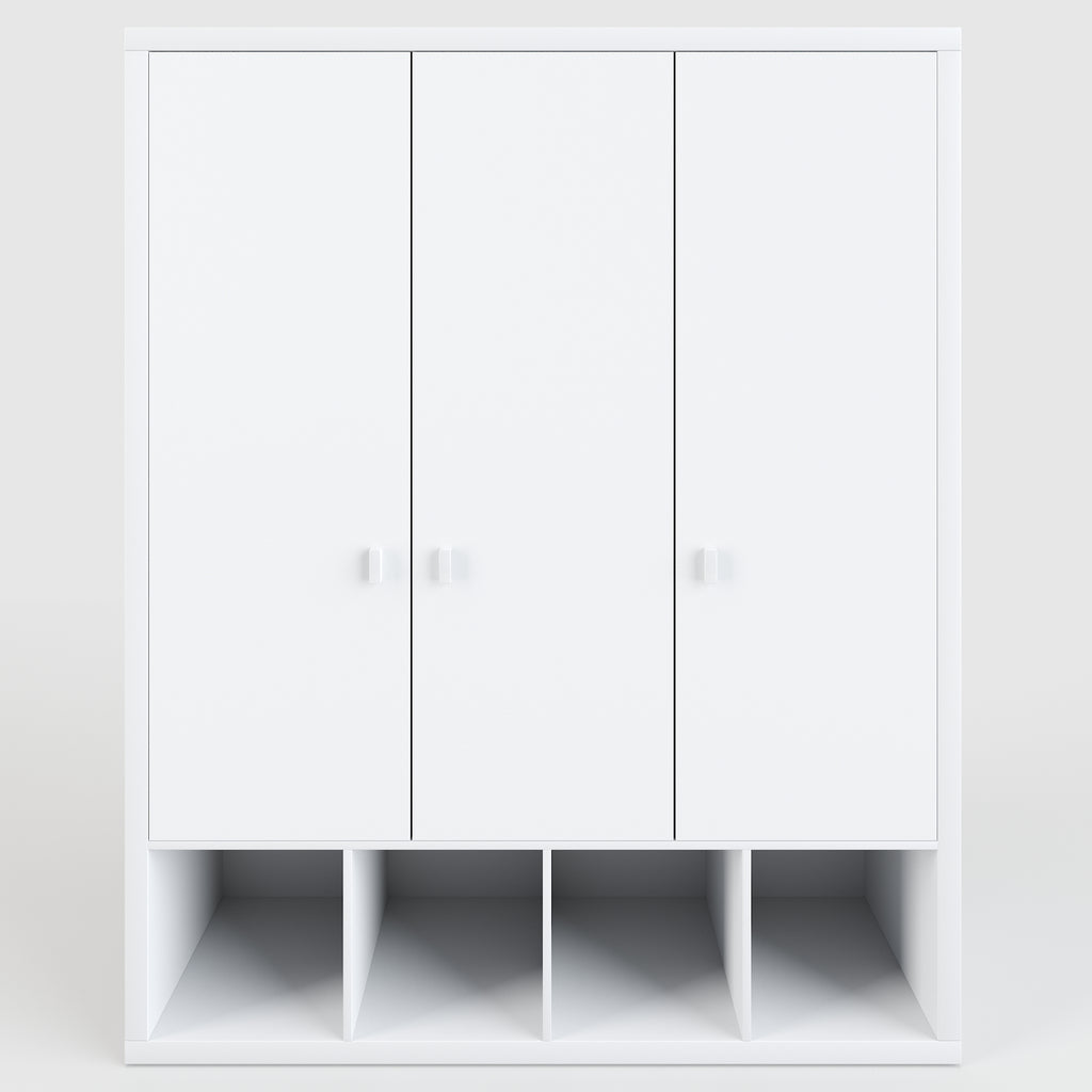 Caro - mit einrichten-24 und Kleiderschrank offenen, Türen 4 Fächern– 3 quadratischen