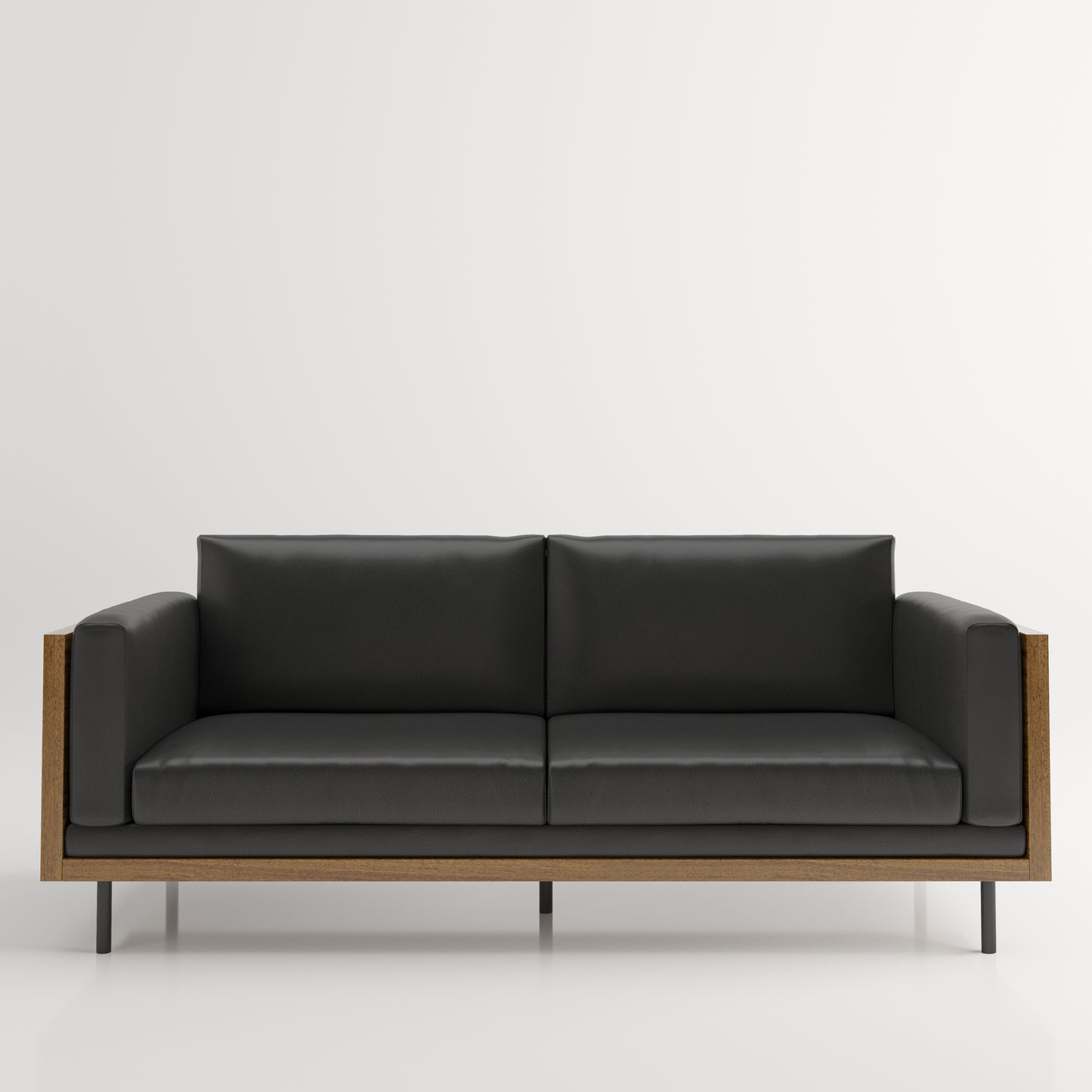 PLAYBOY - 3er Sofa "SHELBY", gepolstertes Sofa mit Arm- und Rückenlehne, PU Leder in Schwarz