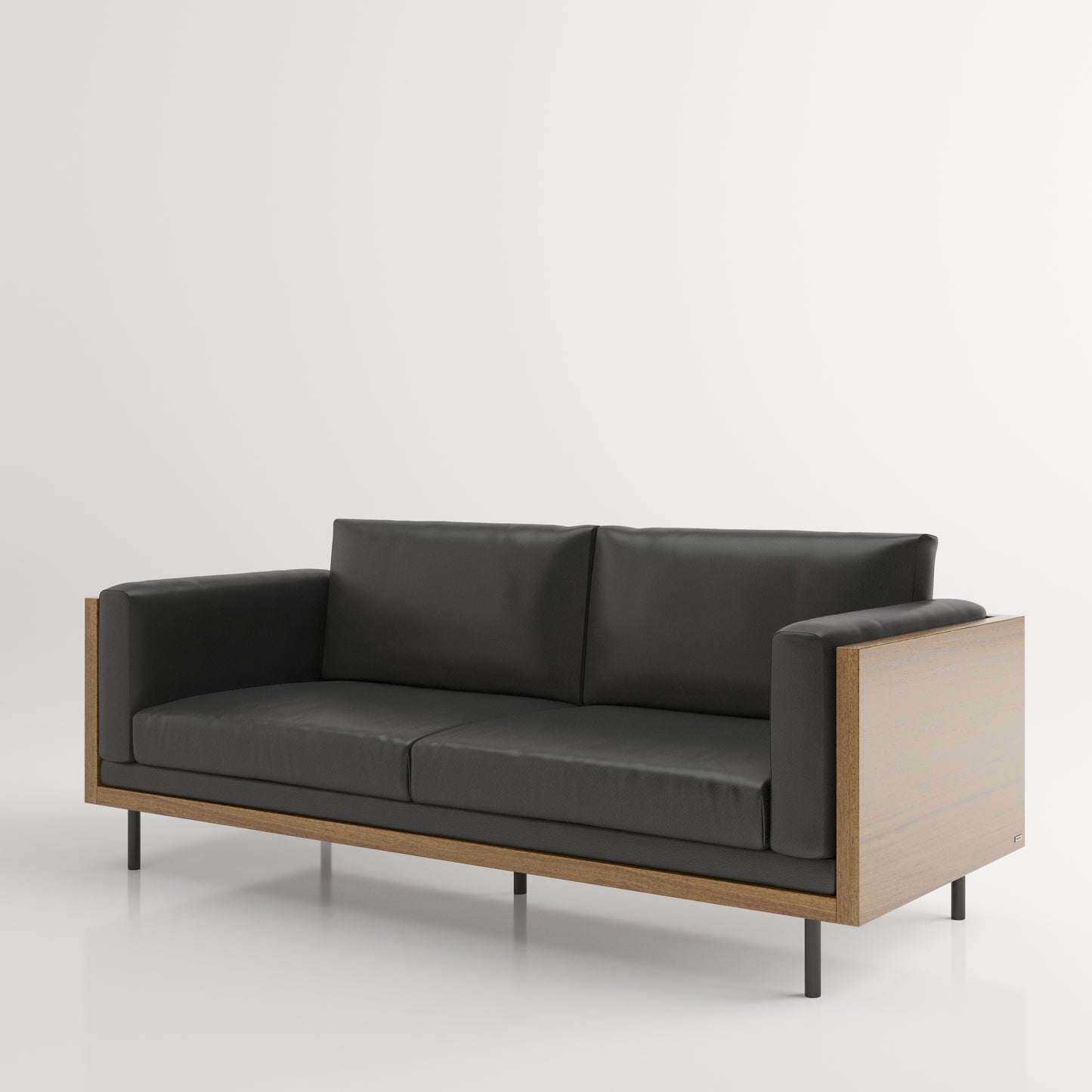 PLAYBOY - 3er Sofa "SHELBY", gepolstertes Sofa mit Arm- und Rückenlehne, PU Leder in Schwarz