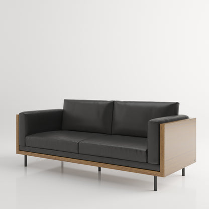 PLAYBOY - 3er Sofa "SHELBY", gepolstertes Sofa mit Arm- und Rückenlehne, PU Leder in Schwarz