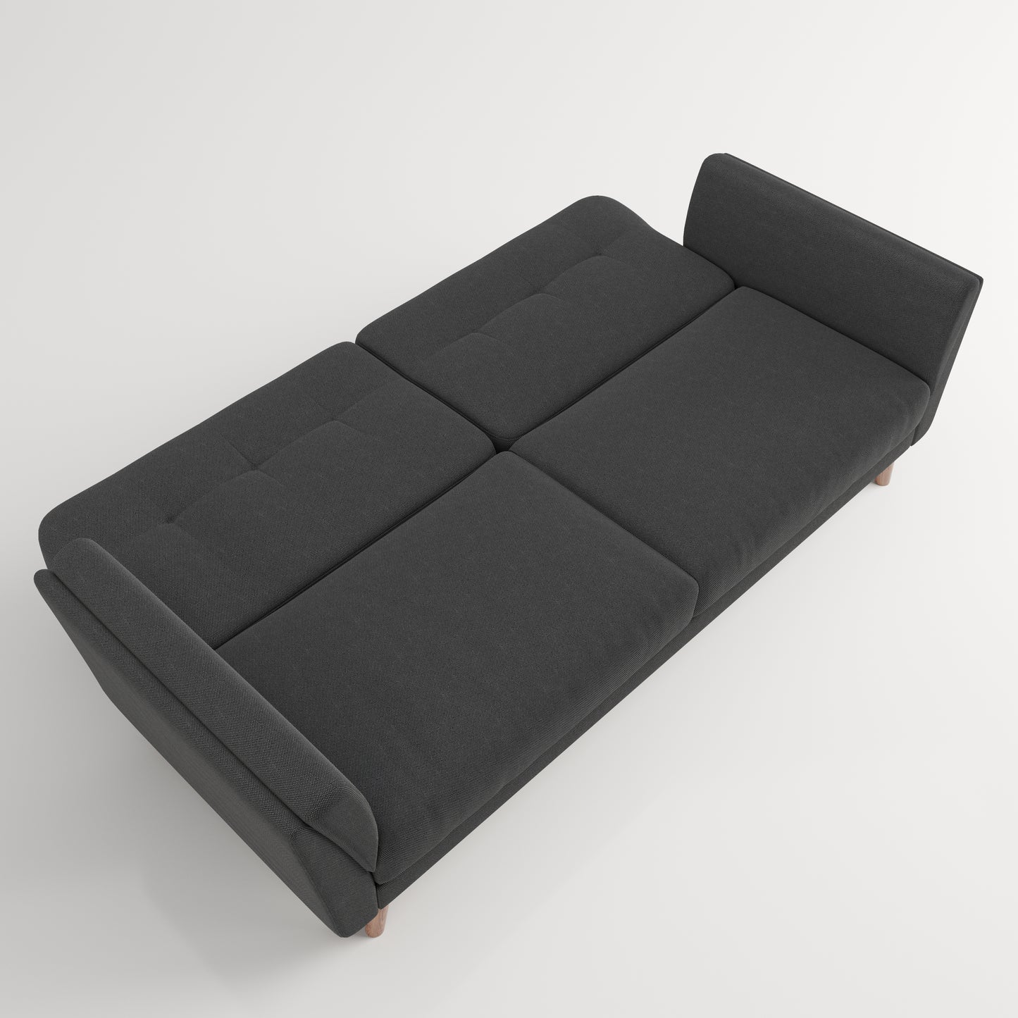 Helsinki- 3er Bettsofa, gepolstertes Schlafsofa mit Arm- und Rückenlehne, Polyester in Anthrazit