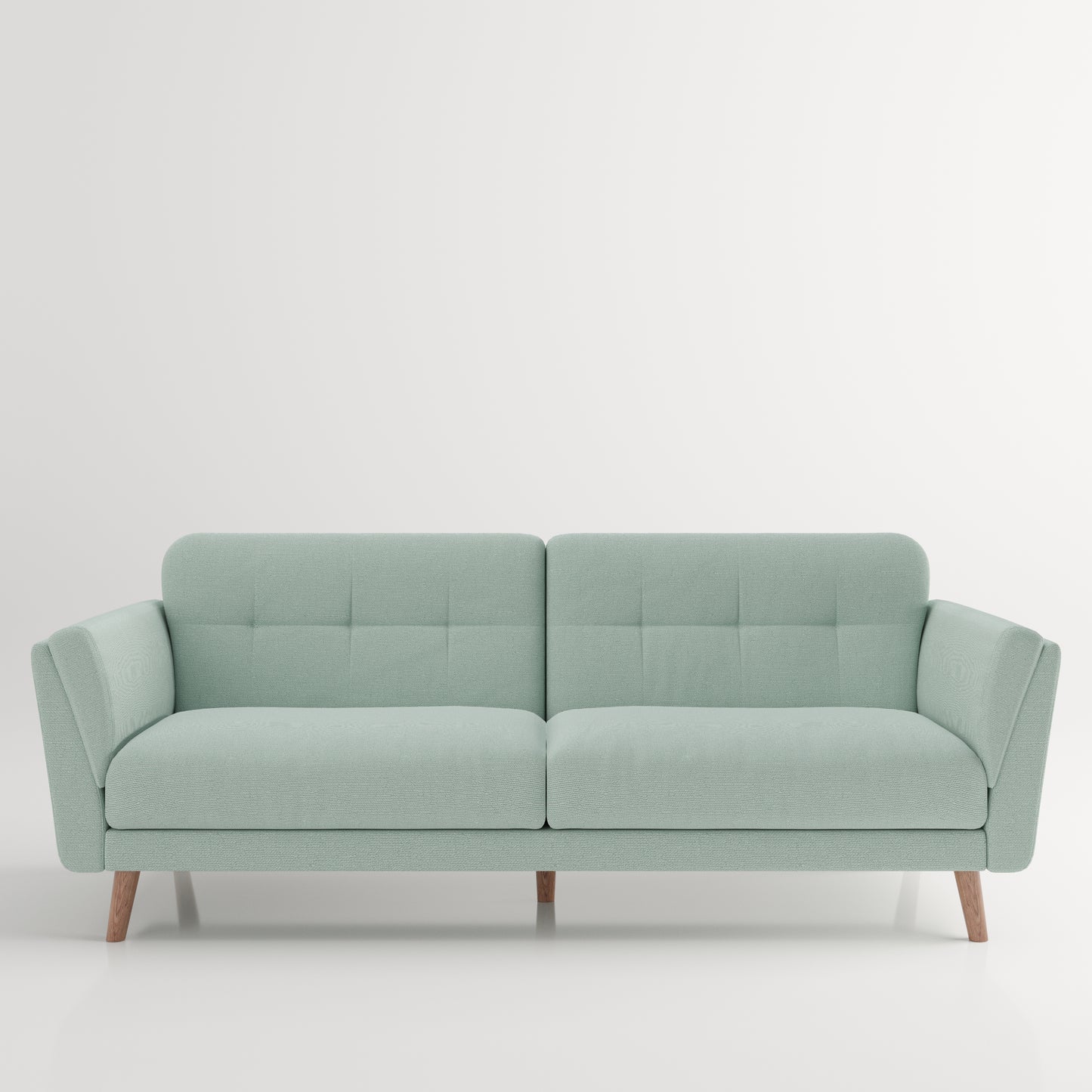 Helsinki- 3er Bettsofa, gepolstertes Schlafsofa mit Arm- und Rückenlehne, Stoffbezug in Mint