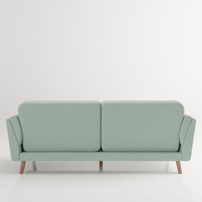 Helsinki- 3er Bettsofa, gepolstertes Schlafsofa mit Arm- und Rückenlehne, Stoffbezug in Mint