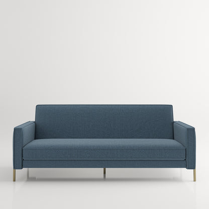 Dayton- 3er Bettsofa, gepolstertes Schlafsofa mit Arm- und Rückenlehne, Polyester in Blau