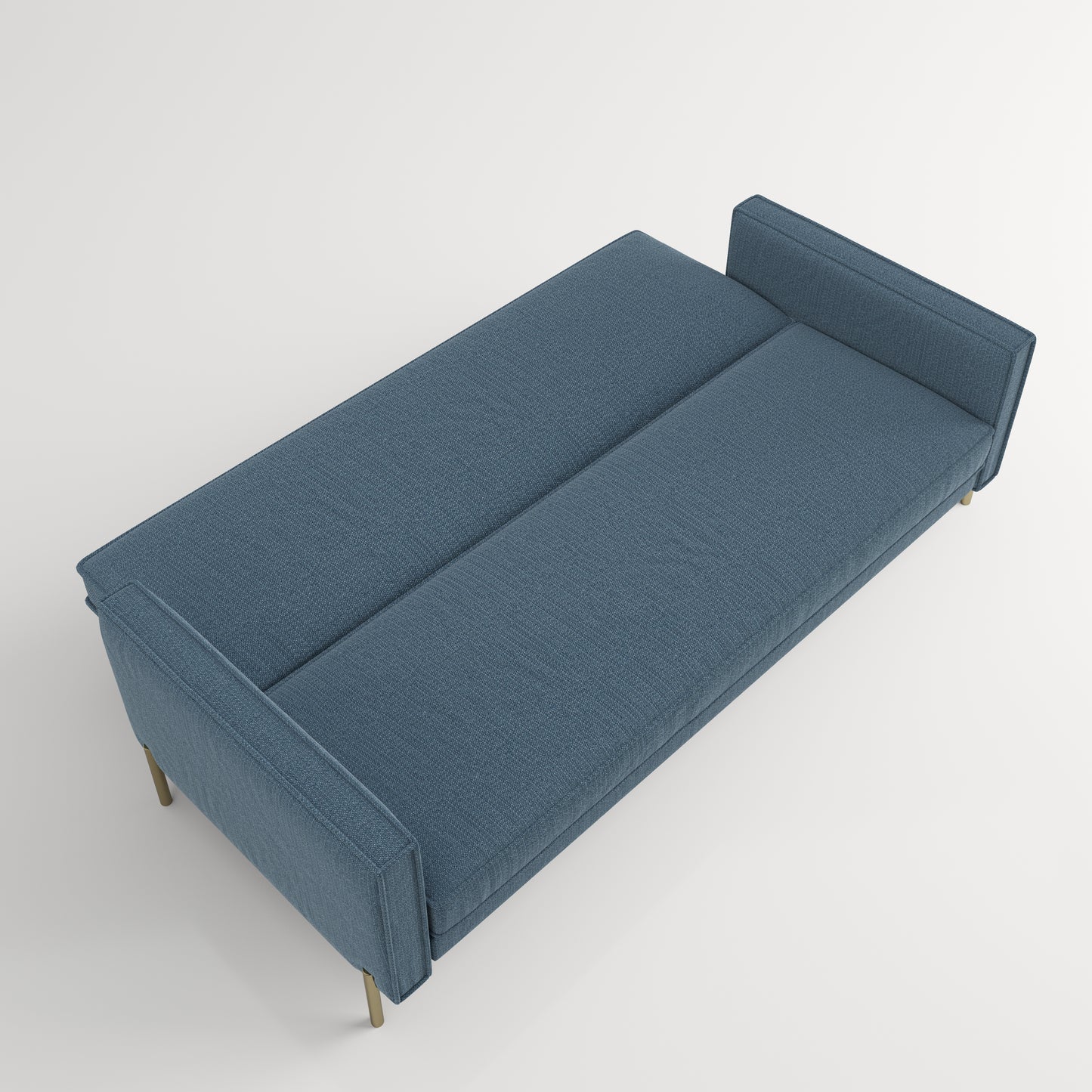 Dayton- 3er Bettsofa, gepolstertes Schlafsofa mit Arm- und Rückenlehne, Polyester in Blau