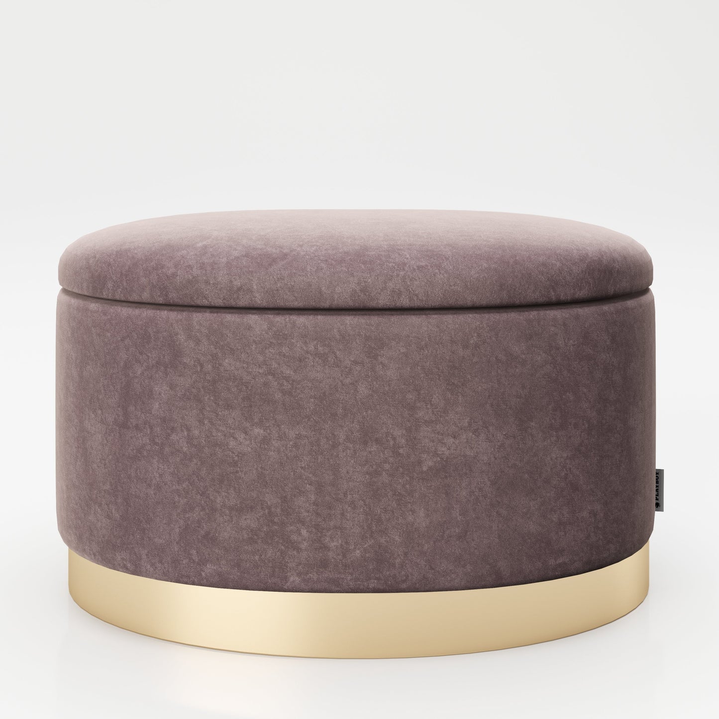 PLAYBOY - ovaler Pouf "ROSANNE" gepolsterter Sitzhocker mit Stauraum, Samtstoff in Rosa, goldener Metallfuss, Retro-Design,Sessel & Sitzhocker - playboy